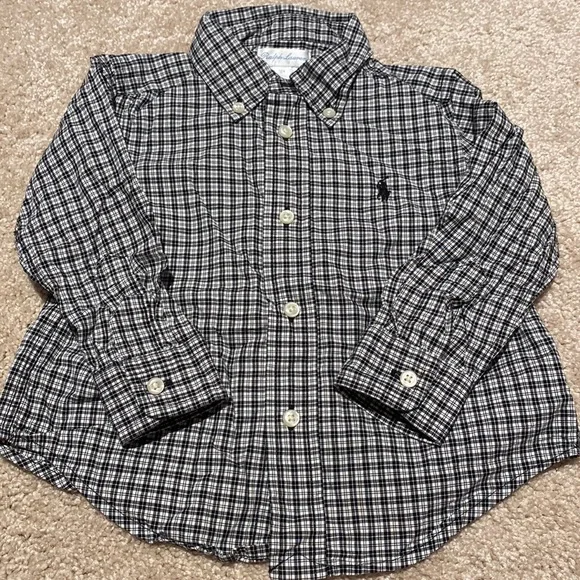 Ralph Lauren | Shirts & Tops | Ralph Lauren Plaid Oxford Shirt Size 8 Months Black And Off White | Poshmark Ralph Lauren | Shirts & Tops | Ralph Lauren Plaid Oxford Shirt Size 8 Months Black And Off White | Poshmark